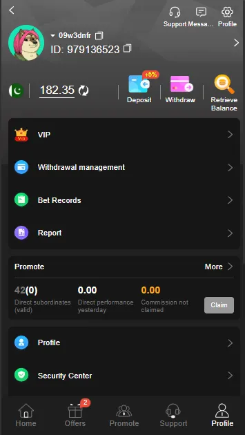 P999 Game bonus deposit screen with JazzCash payment selection